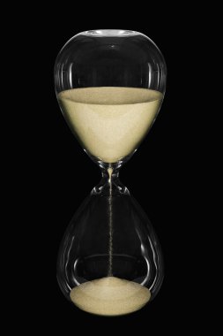 Hour Glass on black clipart