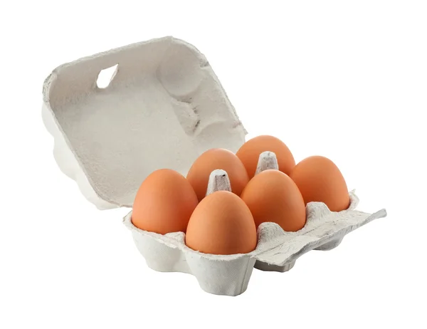 Egg box isolated with clipping path — Stock Photo, Image