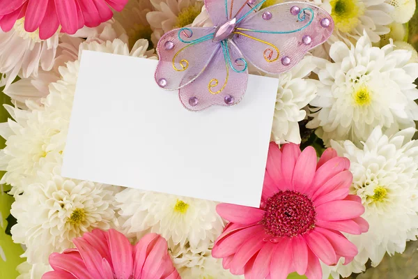 stock image Chrysanthemum and Gerbera bouquet with copy space