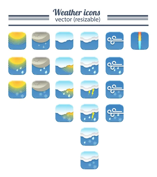 The weather icons — Stock Vector
