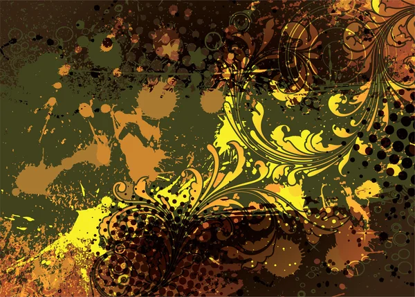 Винтажный цветочный фон с гранжем — стоковый вектор