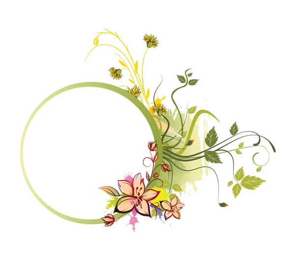 カラフルな花のフレーム — ストックベクタ