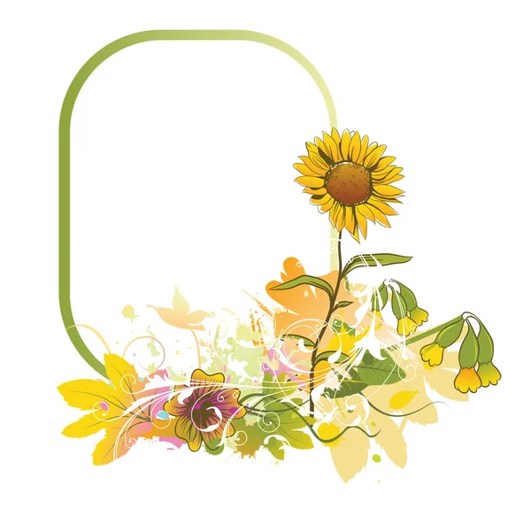 Kleurrijke bloemen frame — Stockvector