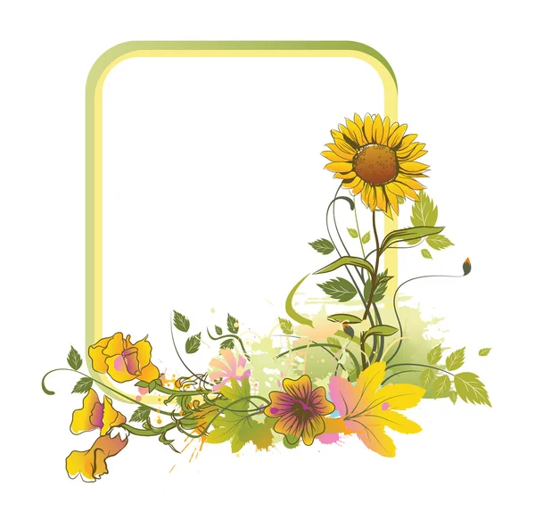 色彩鲜艳的花卉帧 — 图库矢量图片