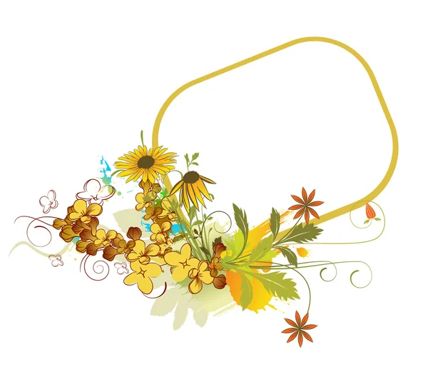 Moldura floral colorida — Vetor de Stock
