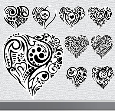 Abstract hearts set clipart