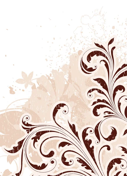 Grunge fond avec floral — Image vectorielle