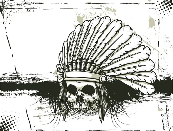 头骨与 grunge 背景 — 图库矢量图片