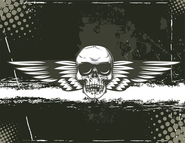Totenkopf mit Grunge-Hintergrund — Stockvektor