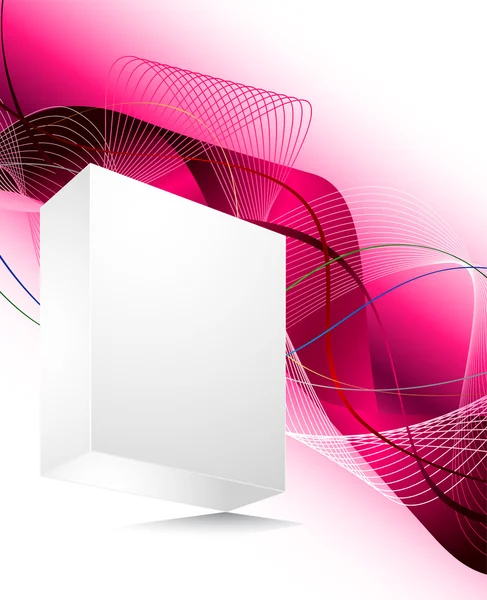 抽象的な背景を持つ空白の 3d ボックス — ストックベクタ