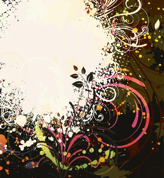 カラフルなグランジ花の背景 — ストックベクタ