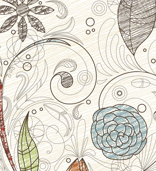 Цветочный фон Doodles — стоковый вектор