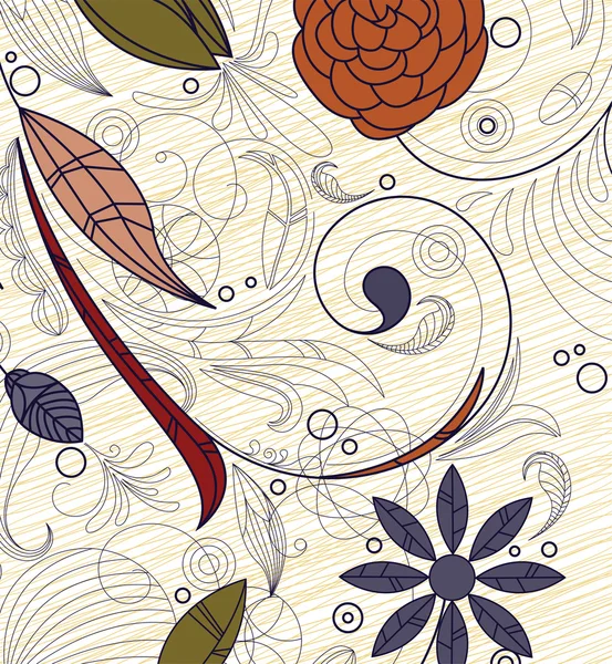 Doodles fondo floral — Vector de stock