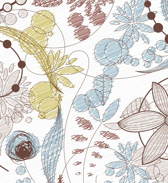 Doodles floral bakgrund — Stock vektor