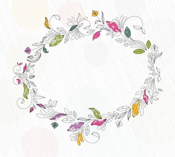 Doodles floral frame — Stockvector