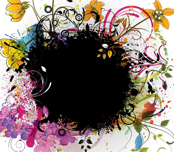 Fond floral grunge coloré — Image vectorielle