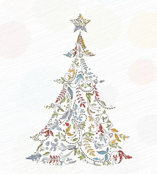Doodles Χριστούγεννα ευχετήριας κάρτας — Διανυσματικό Αρχείο