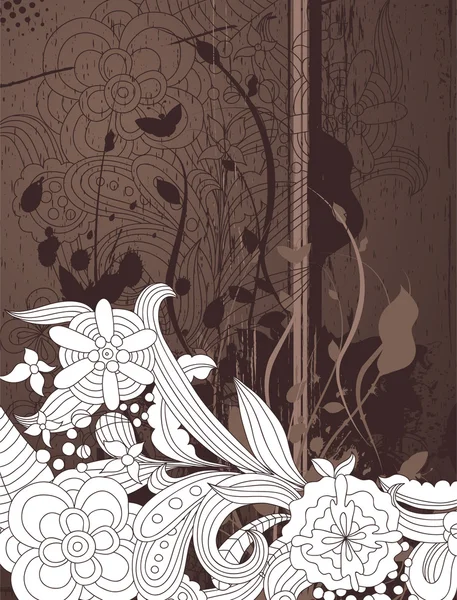 ビンテージ グランジ花の背景 — ストックベクタ