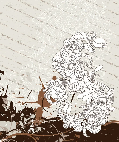 Вінтажний гранжевий квітковий фон — стоковий вектор