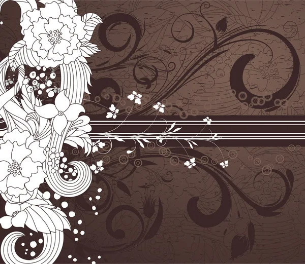 Vintage grunge floral bakgrund — Stock vektor