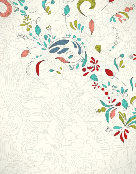 Doodles floral bakgrund — Stock vektor