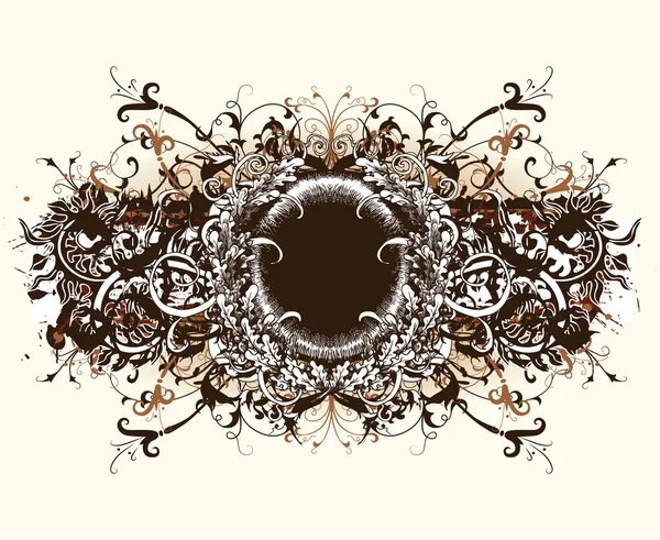 Grunge 花卉帧 — 图库矢量图片