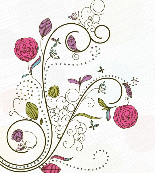Doodles fondo floral — Archivo Imágenes Vectoriales