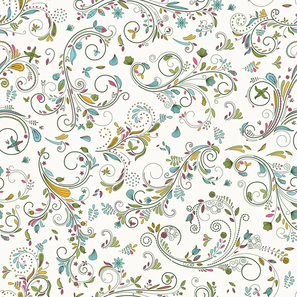 Doodles floral pattern — Stock Vector