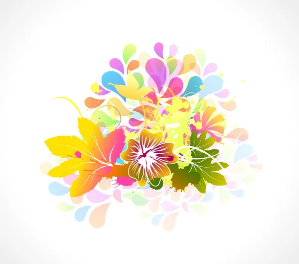 色彩鲜艳的花卉图 — 图库矢量图片