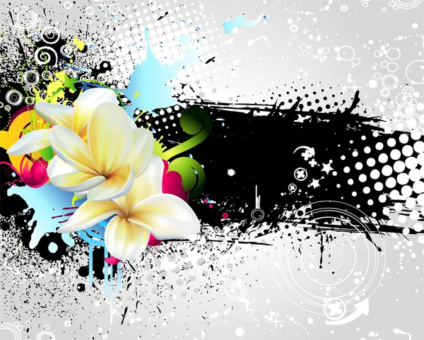 Grunge fondo floral colorido — Archivo Imágenes Vectoriales