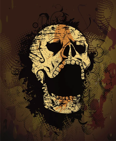 Crâne grunge — Image vectorielle