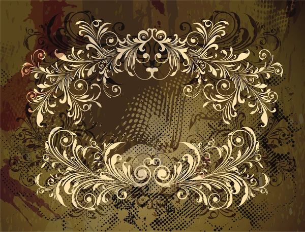 Cadre floral grunge — Image vectorielle