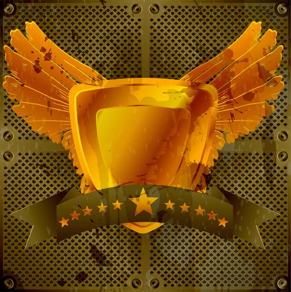 Emblema Grunge oro — Vettoriale Stock