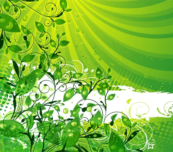 Zielone tło kwiatowe — Wektor stockowy