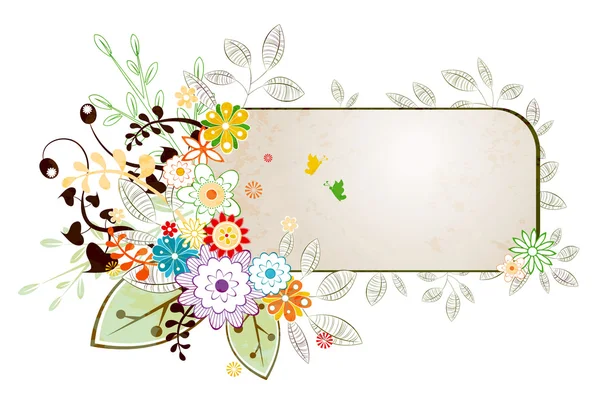 Cadre floral Popart — Image vectorielle