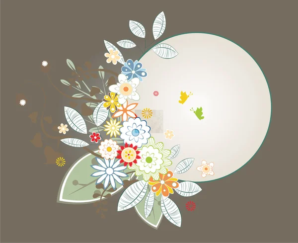 グランジ花のフレーム — ストックベクタ