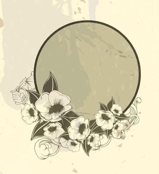 Grunge moldura floral — Vetor de Stock
