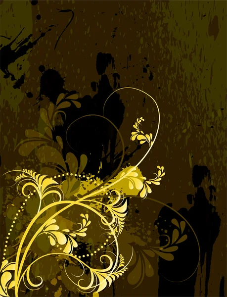 Grunge floral background — Stock Vector