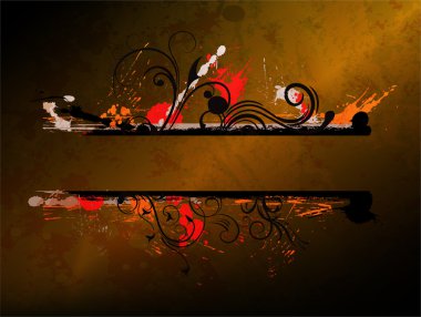 Grunge çerçeve çiçek