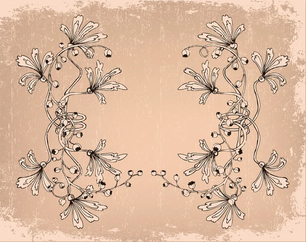 复古花卉帧 — 图库矢量图片