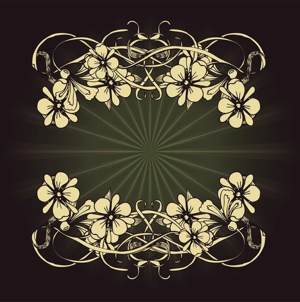 Cadre floral vintage — Image vectorielle