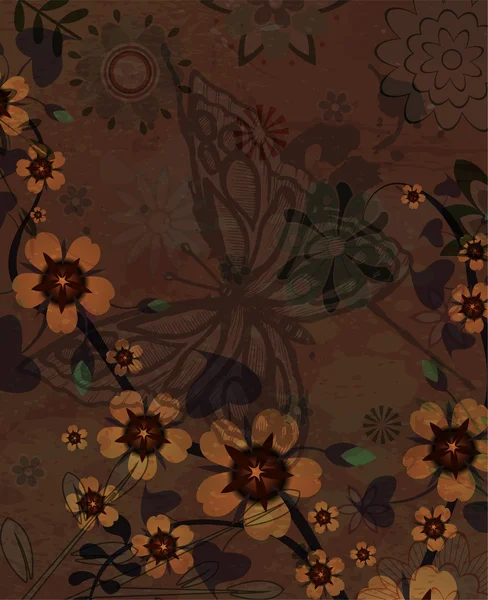 Grunge fundal floral — Vector de stoc