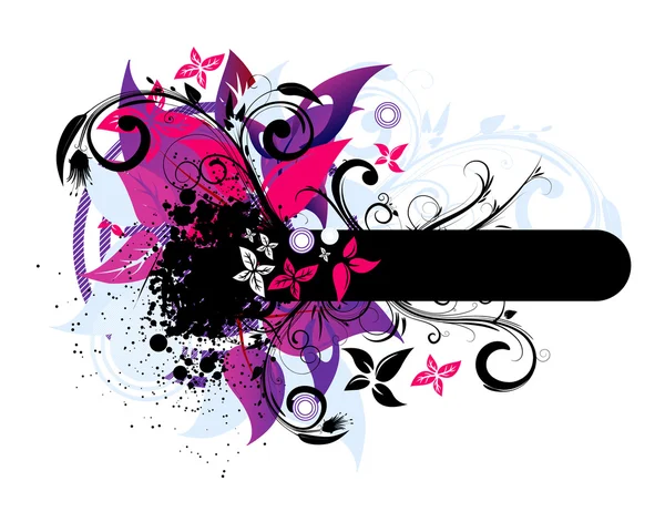 กรอบดอกไม้วินเทจ Grunge — ภาพเวกเตอร์สต็อก