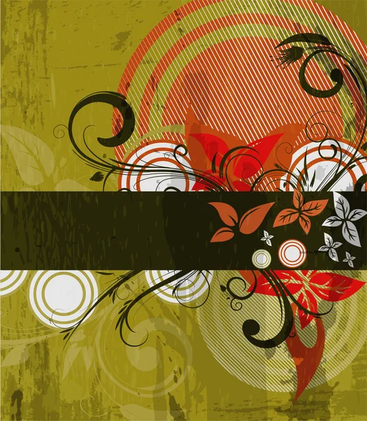 Grunge 复古花卉背景 — 图库矢量图片