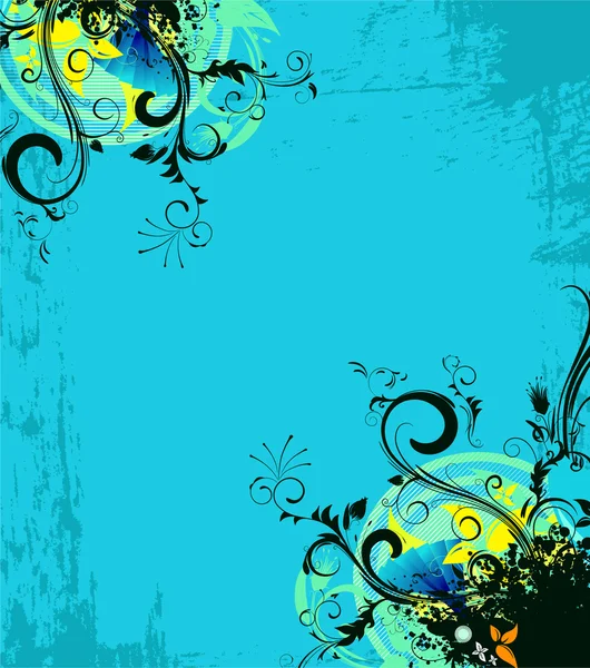 Grunge vintage fond floral — Image vectorielle