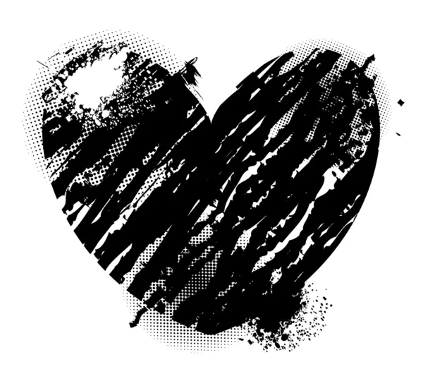 Grunge corazón San Valentín ilustración — Vector de stock