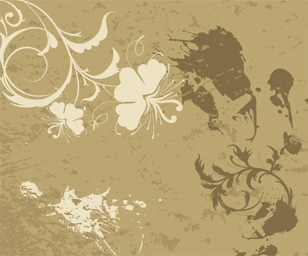 Grunge花卉背景 — 图库矢量图片