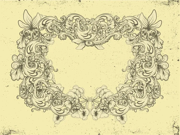 Grunge floral ram — Stock vektor
