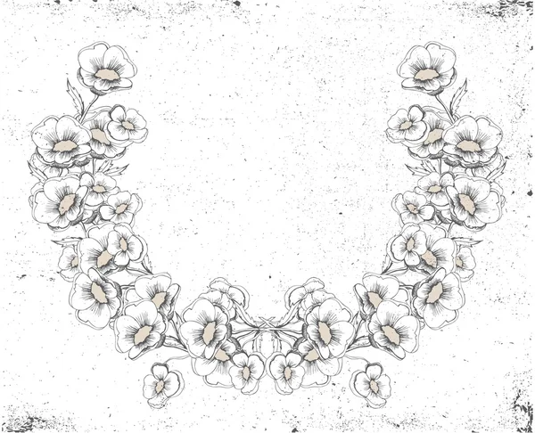 Marco floral grunge — Archivo Imágenes Vectoriales