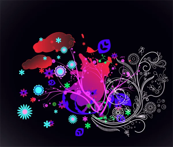 Fond floral abstrait coloré — Image vectorielle